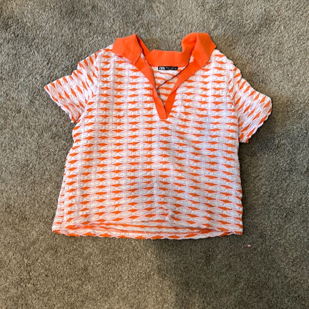 Zara rugby vintage patterned top